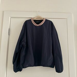 Lioness Navy and Cream Pullover with Red Accents